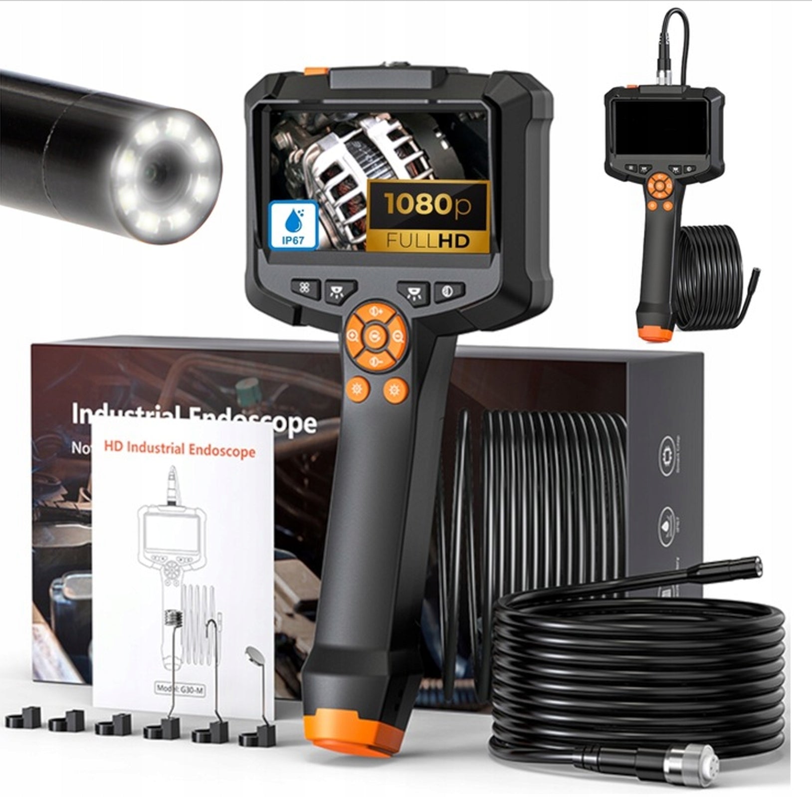 ENDOSKOP WORKSHOP INSPECTION CAMERA FULLHD 1080p 4,3" 2000mAh LED 5m