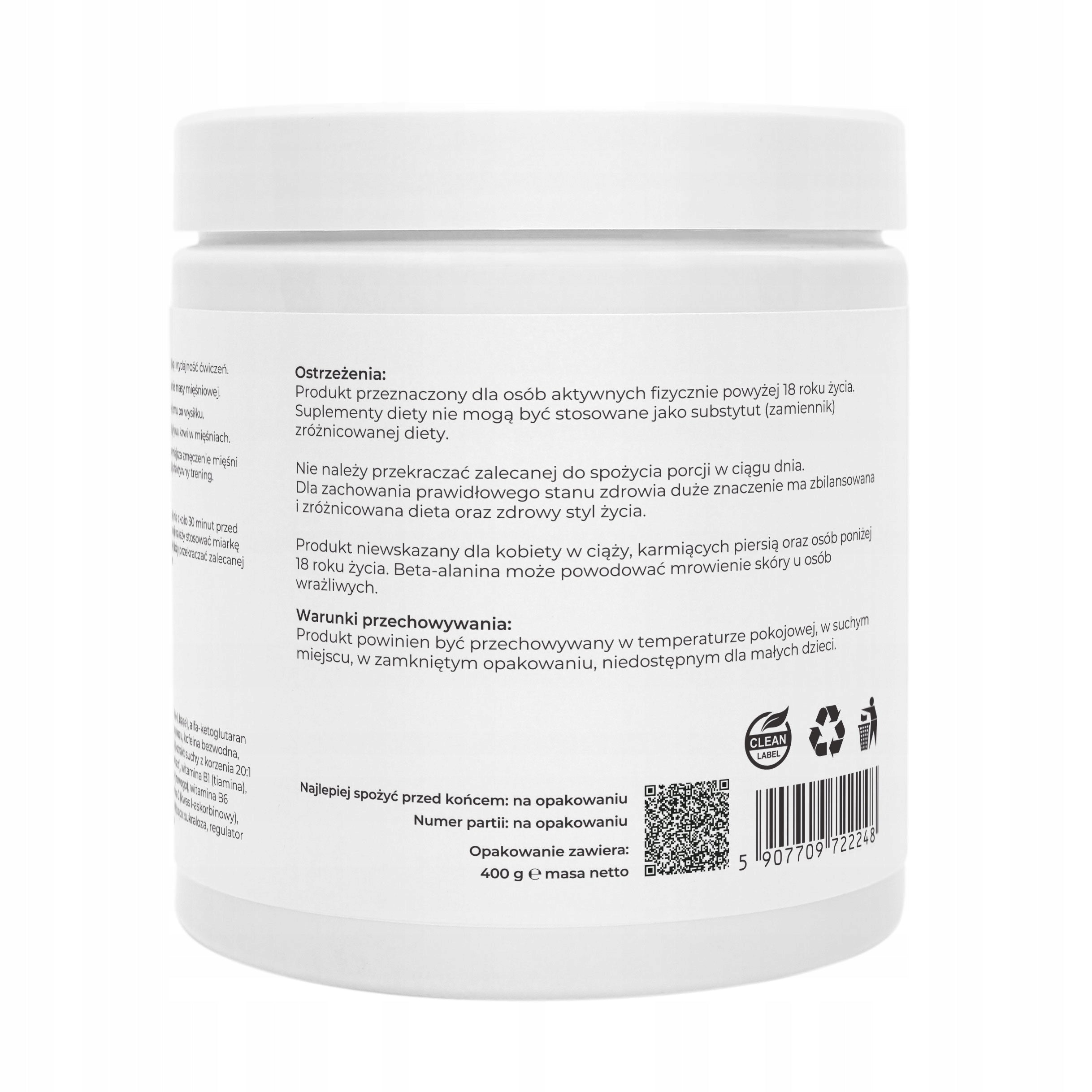 ENERGIZER Citrulline Beta Alanine Pump Strength 400 g Expiration date not specified