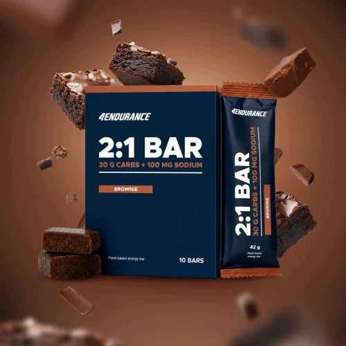 ENERGY BAR 4ENDURANCE 2:1 BROWNIE 42G with 100mg sodium electrolytes Packaging status original