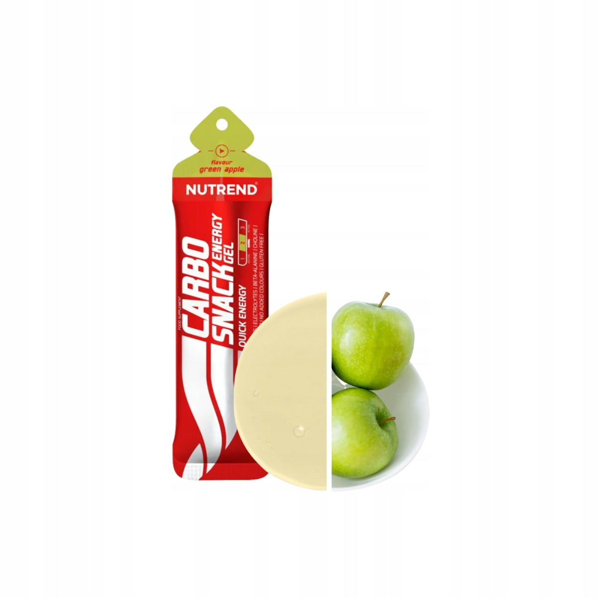 ENERGY GEL NUTREND CARBOSNACK GEL SACHET GREEN APPLE 50G Expiration date at least six months from the date of purchase