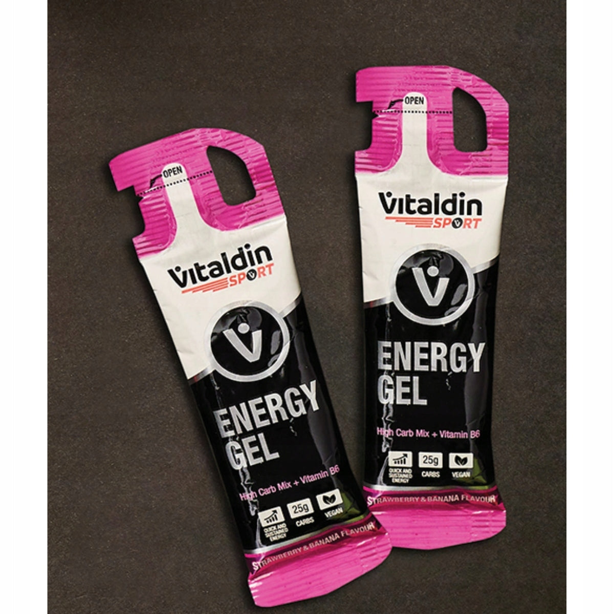 ENERGY GEL WITH VITAMIN B6 WITHOUT CAFFEINE STRAWBERRY BANANA VEGAN 40G Expiration date at least six months from the date of purchase