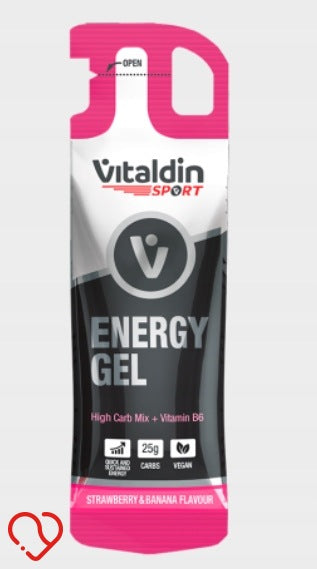 ENERGY GEL WITH VITAMIN B6 WITHOUT CAFFEINE STRAWBERRY BANANA VEGAN 40G