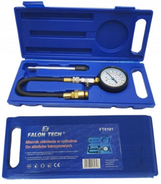 ENGINE COMPRESSION PRESSURE METER TESTER PETROL Falon-Tech FT0101 Batteries included no