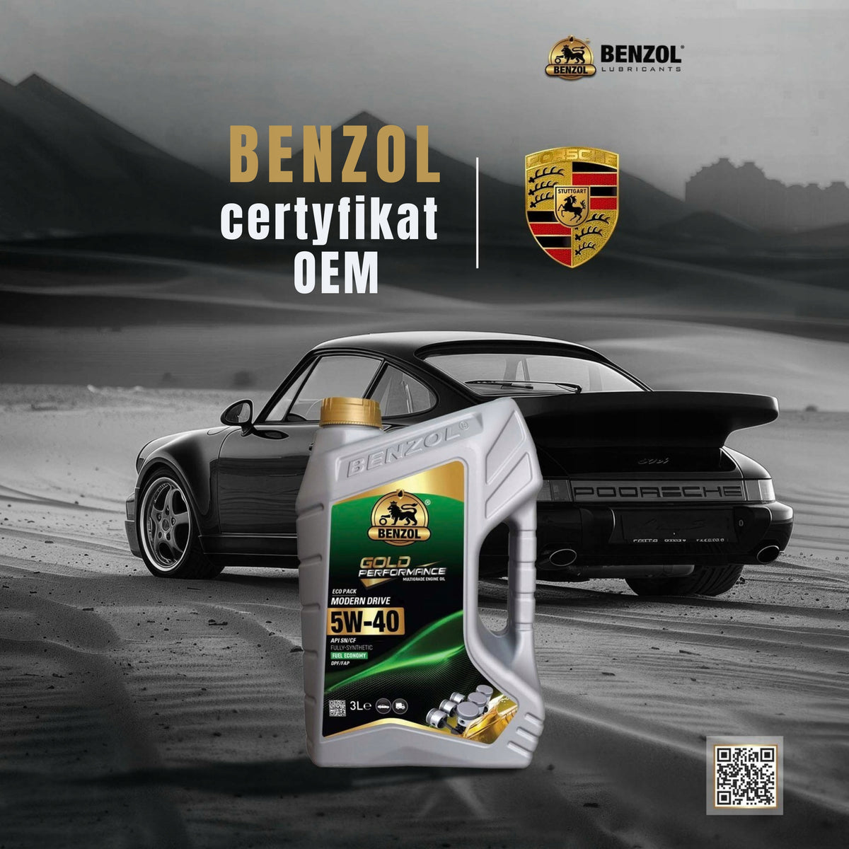 ENGINE OIL BENZOL MODERN DRIVE SAE 5W40 API SN/CF ACEA C3 5L Manufacturer code 5W40 API SN/CF ACEA C3 5L