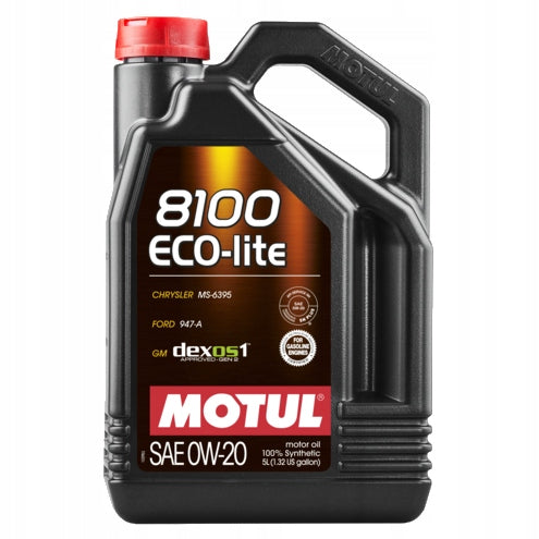 ENGINE OIL MOTUL 8100 ECO-LITE DEXOS1 GEN3 0W20 0W-20 5L Packaging status original