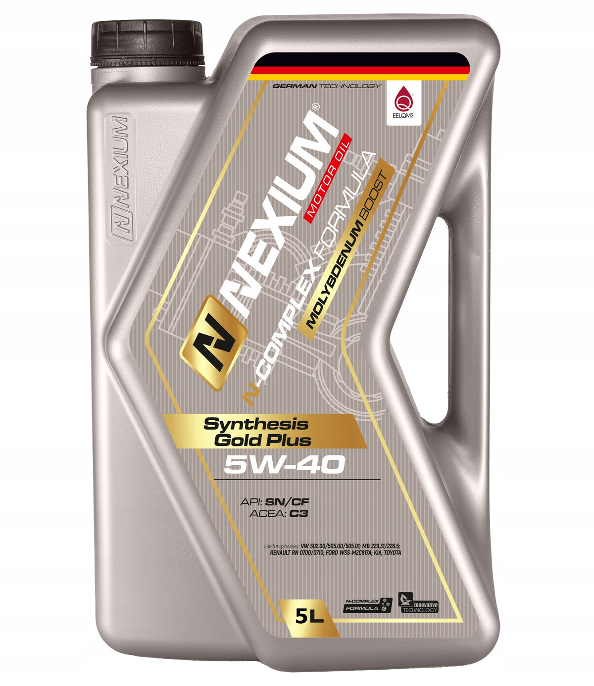 ENGINE OIL NEXIUM 5W40 SYNTHESIS GOLD PLUS 5L C3 MOLYBDENUM