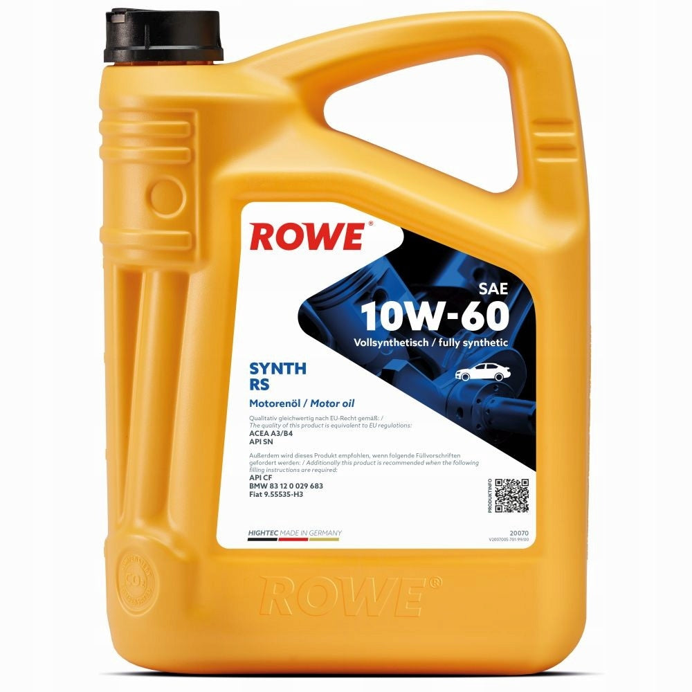 ENGINE OIL ROWE SYNTH RS 10W-60 5L Packaging volume 5 l