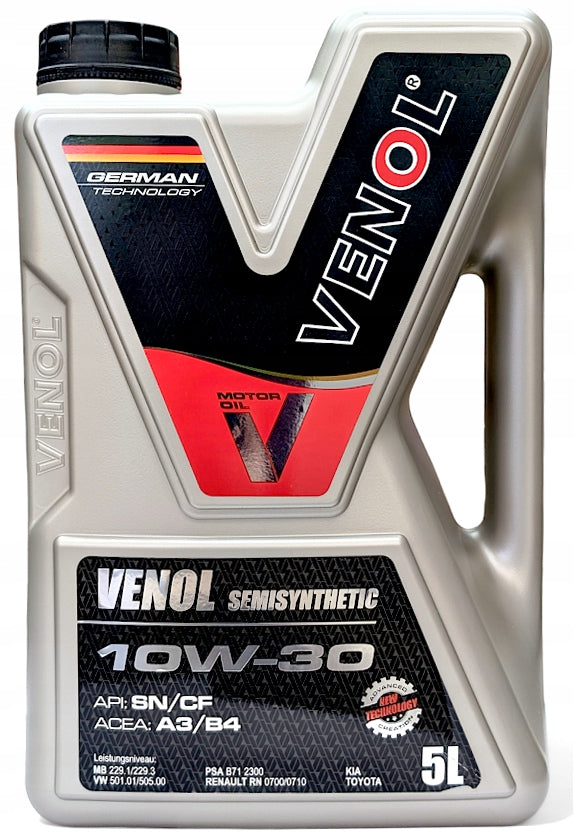 ENGINE OIL VENOL SEMISYNTHETIC 10W30 A3/B4 5L