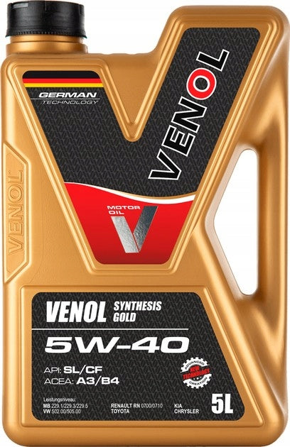 ENGINE OIL VENOL SYNTHESIS GOLD SL CF 5W40 5L