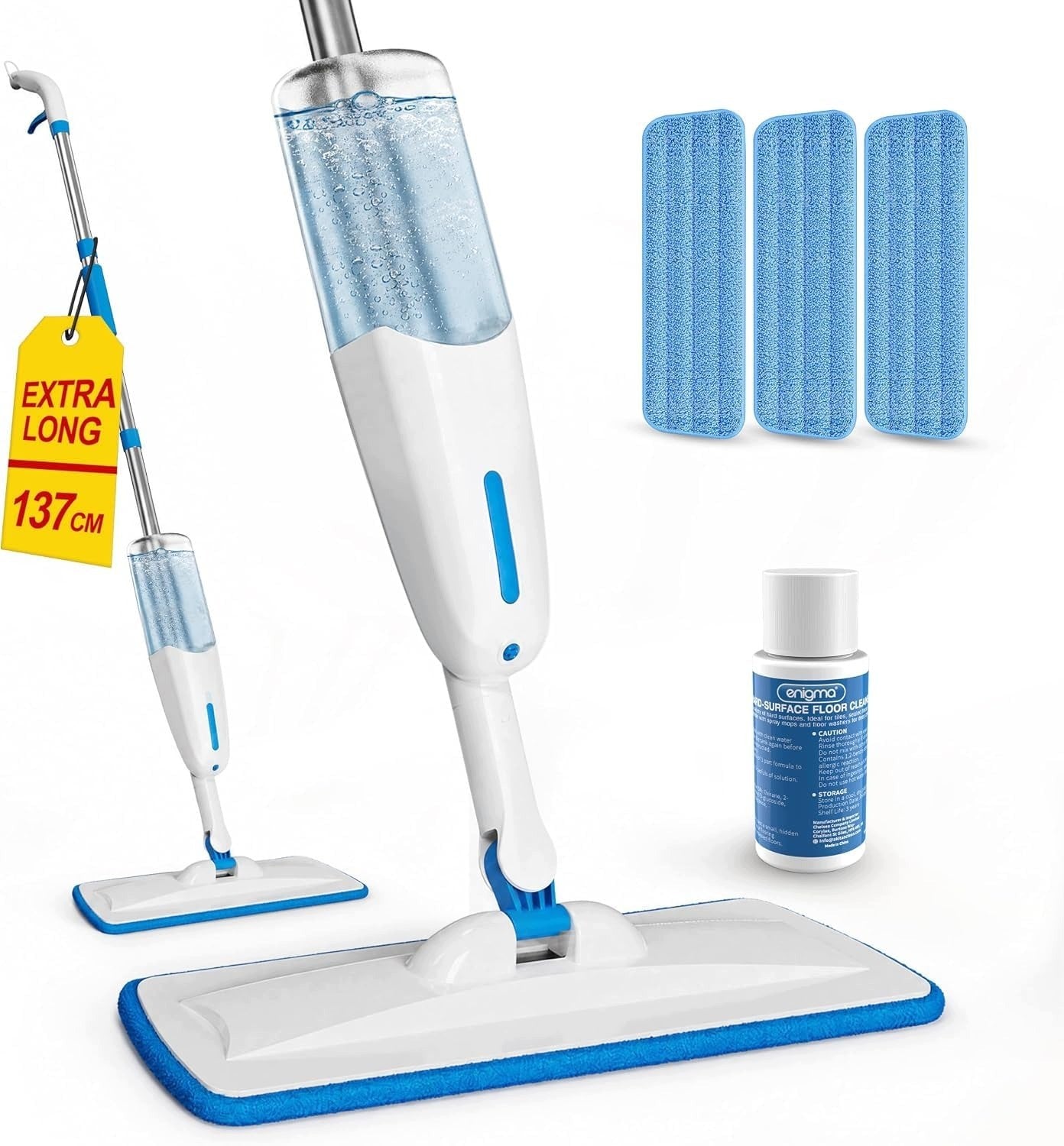 ENIGMA 137 CM WASHER MOP WITH 3 WET CLEANING CLOTHS