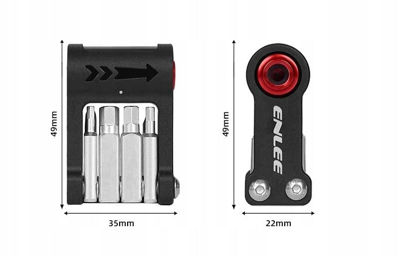 ENLEE EN-55 Multitool Bicycle Keys Pocket Service Kit CO2 9in1 Model EN-55
