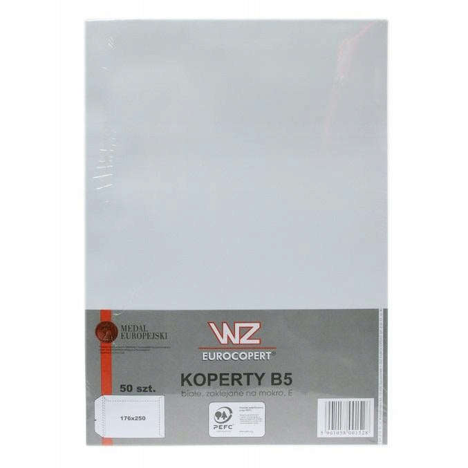ENVELOPE WITHOUT WINDOW B5 WHITE UNGLUED 50 PCS.