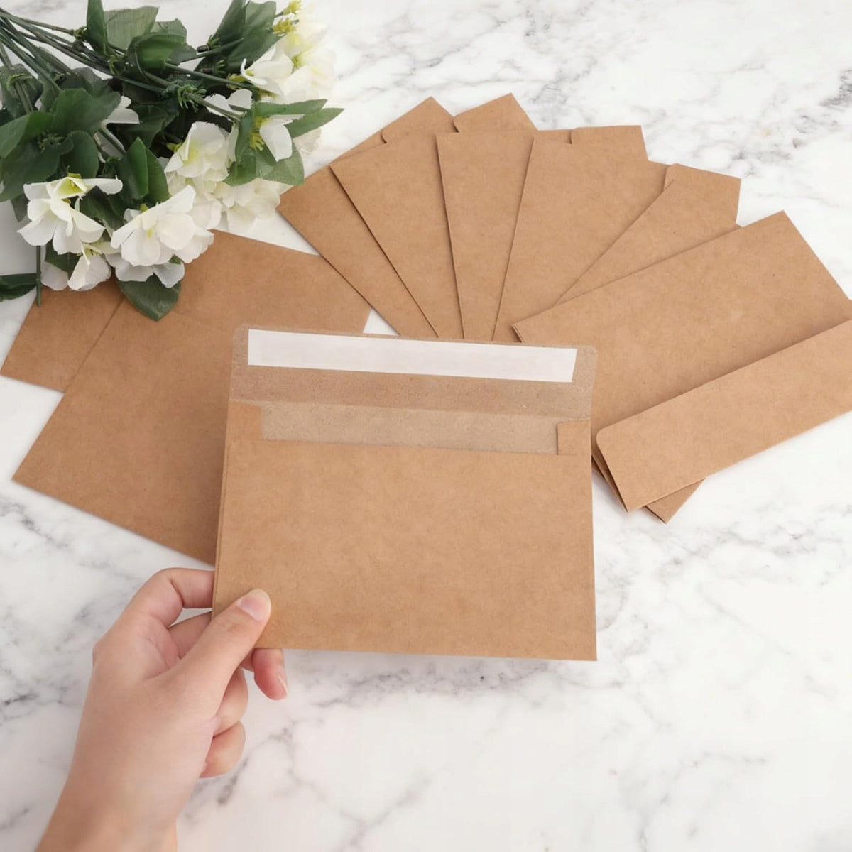 ENVELOPES C6 100 PCS KRAFT PAPER BROWN SELF-ADHESIVE 114X162 MM