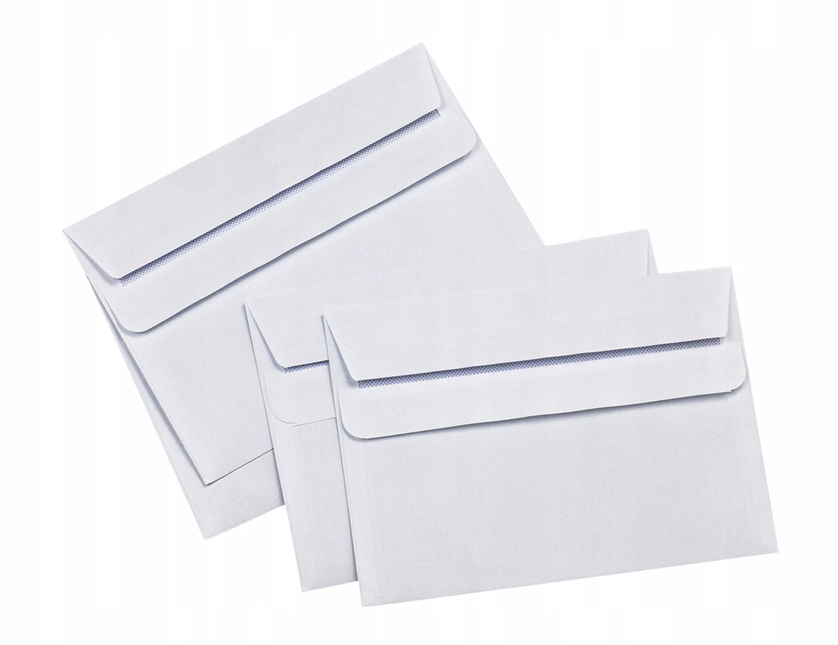 ENVELOPES C6 114x162 mm WHITE SELF-ADHESIVE - 50 pcs. - GREEN PAPER