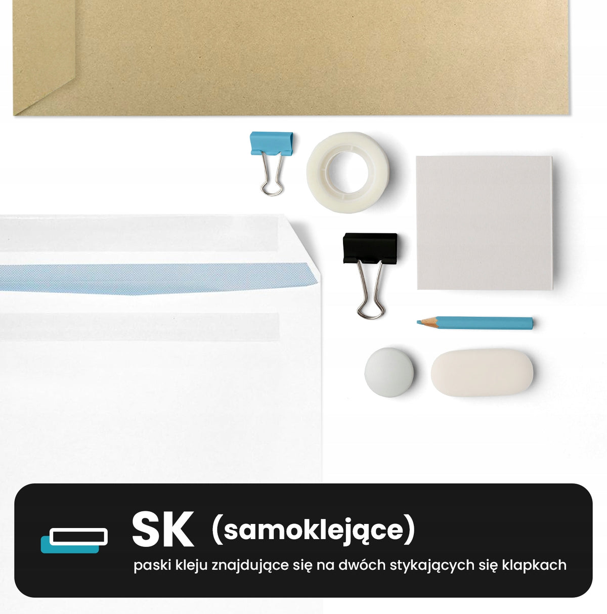 ENVELOPES C6 SK LETTER SELF-STICKING WHITE OFFICE FOR CORRESPONDENCE 100 PCS. Brand Netuno