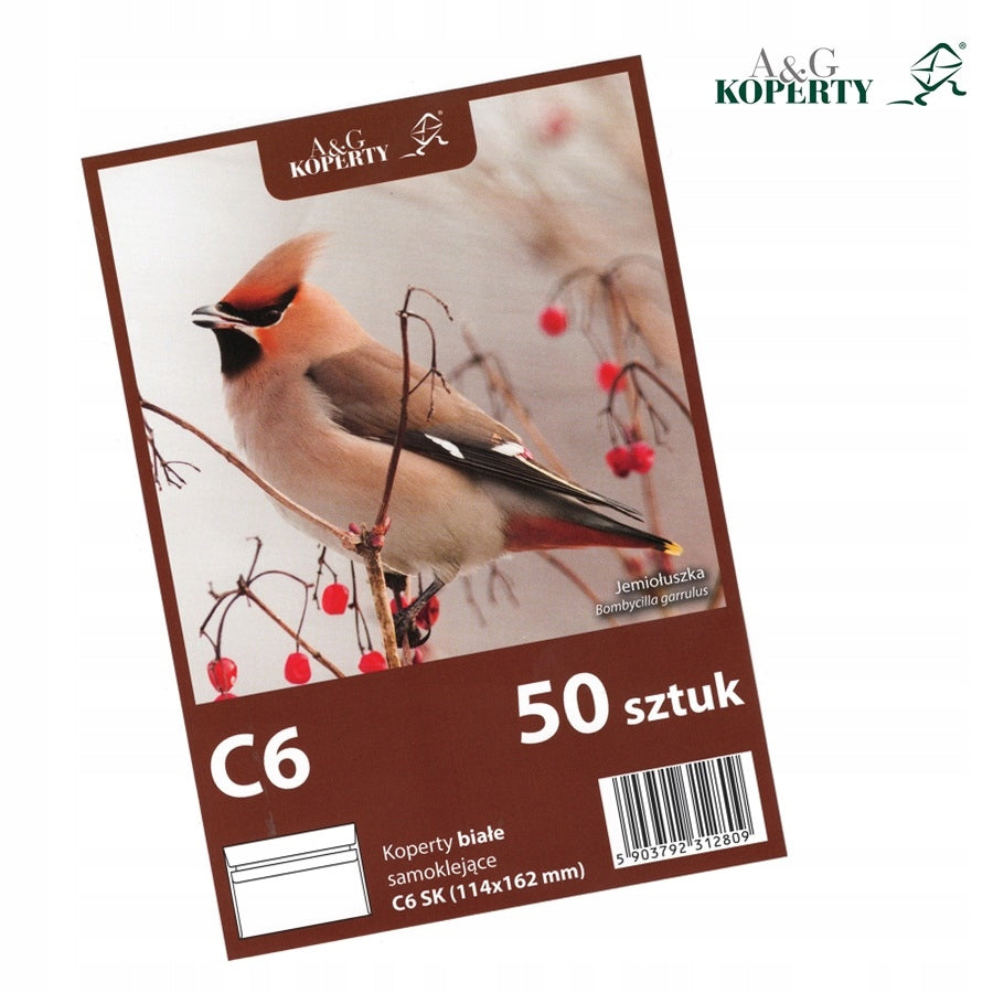 ENVELOPES C6 WHITE SELF-ADHESIVE SK C6 WHITE 50pcs A&G