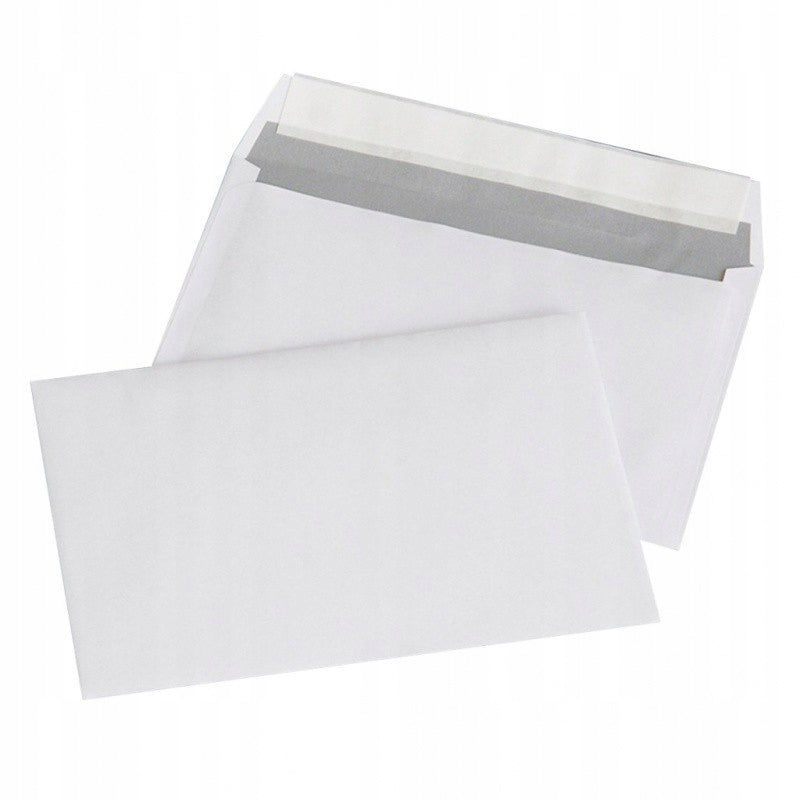 ENVELOPES WITH SILICONE TAPE 114X162MM 50 PCS. WHITE 1 OP