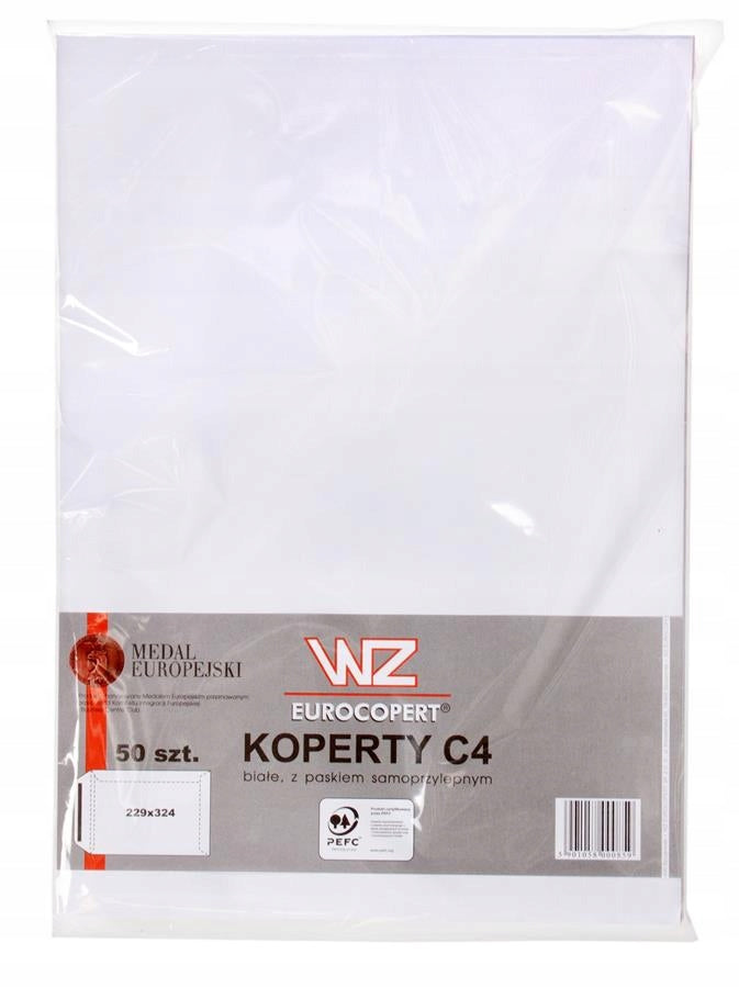 ENVELOPES without WINDOW C4 with strap WZ white OFFICE ENVELOPES paper FLAT