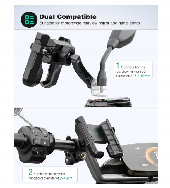EOWIHOR PHONE HOLDER BIKE MOTORCYCLE 360° HANDLEBAR Manufacturer code EOWIHOR UCHWYT NA TELEFON ROWER MOTOCYKL 36