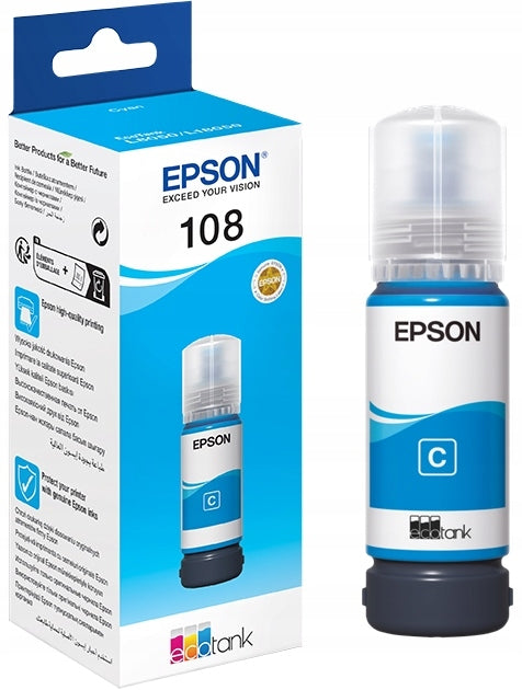 EPSON EcoTank 108 Cyan Ink 70 ml C13T09C24A