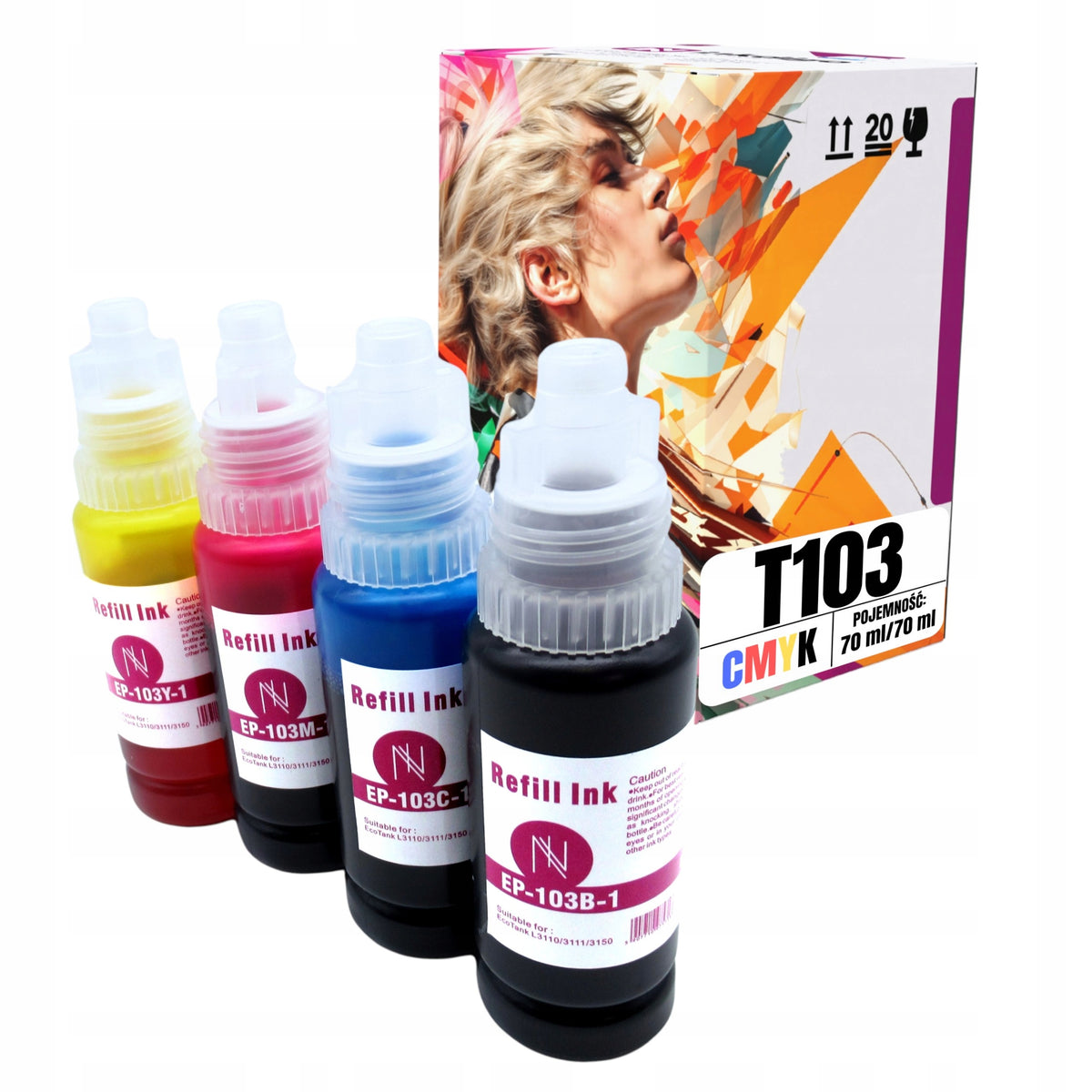EPSON REPLACEMENT INKS FOR EPSON EcoTank - SET OF 4 x 70ml