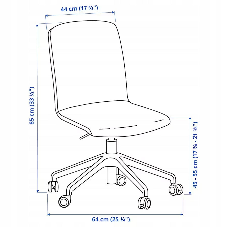 ERFJALLET Swivel chair with wheels, Gunnared dark grey/black Packaging status original