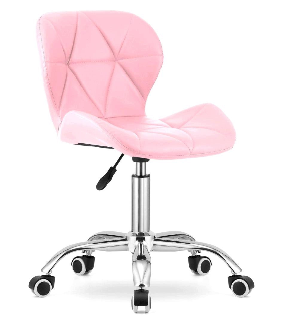 ERGONA SWIVEL CHAIR, FAUX LEATHER, UPHOLSTERED, MODERN, LIVING ROOM, PINK