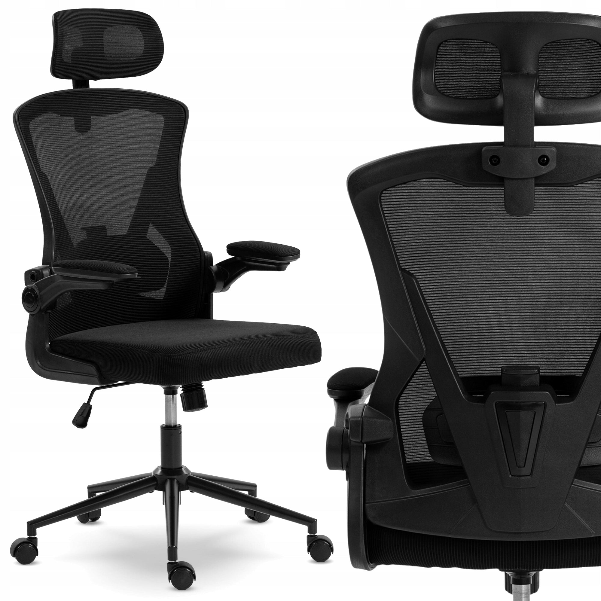 ERGONOMIC CHAIR BLACK M 330 DELAGEAR SWIVEL RAISED ARMRESTS