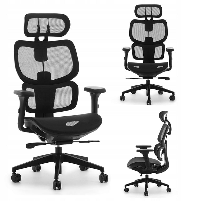 ERGONOMIC COMFORTABLE OFFICE CHAIR HANOI BLACK MESH WITH QUALITY FEATURES