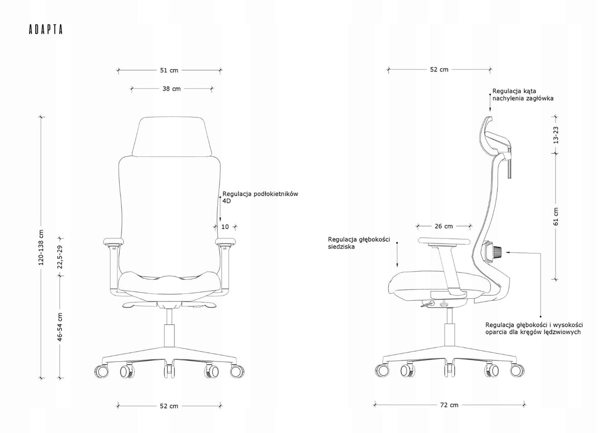 ERGONOMIC OFFICE CHAIR ADAPTA BLUE MESH FABRIC DIFFERENT COLORS Brand Unique