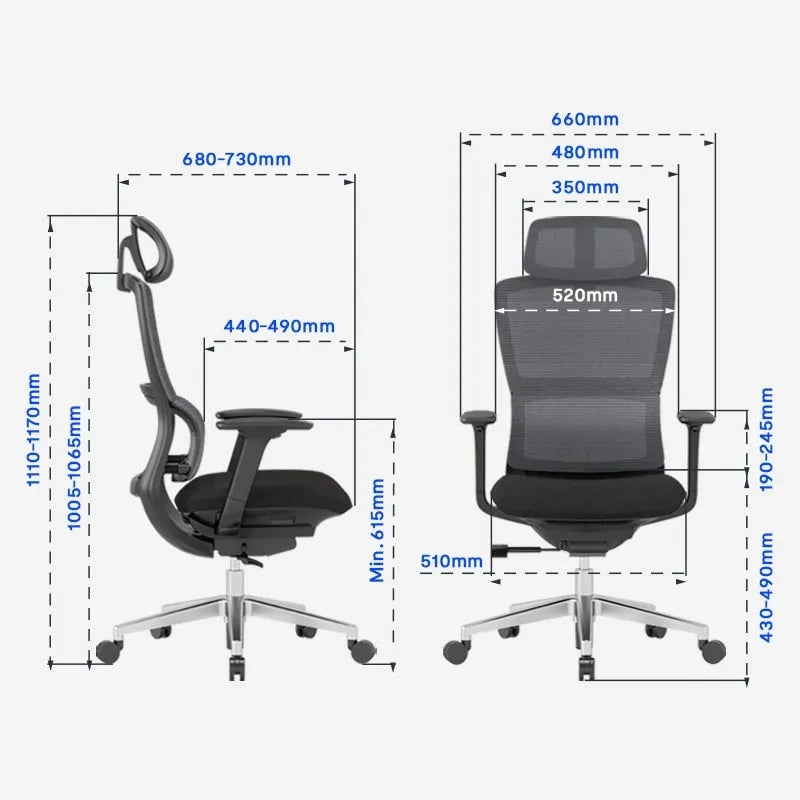 ERGONOMIC OFFICE CHAIR BS2 GREY ADJUSTABLE HEADREST 3D FLEXISPOT Packaging status original
