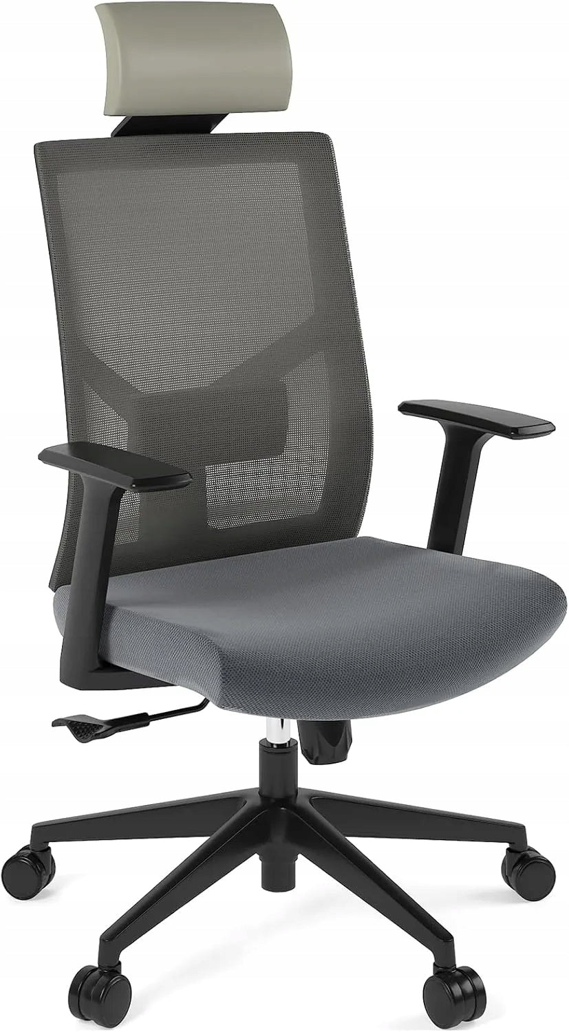 ERGONOMIC OFFICE CHAIR GREY WITH ARMRESTS FLEXISPOT BS12