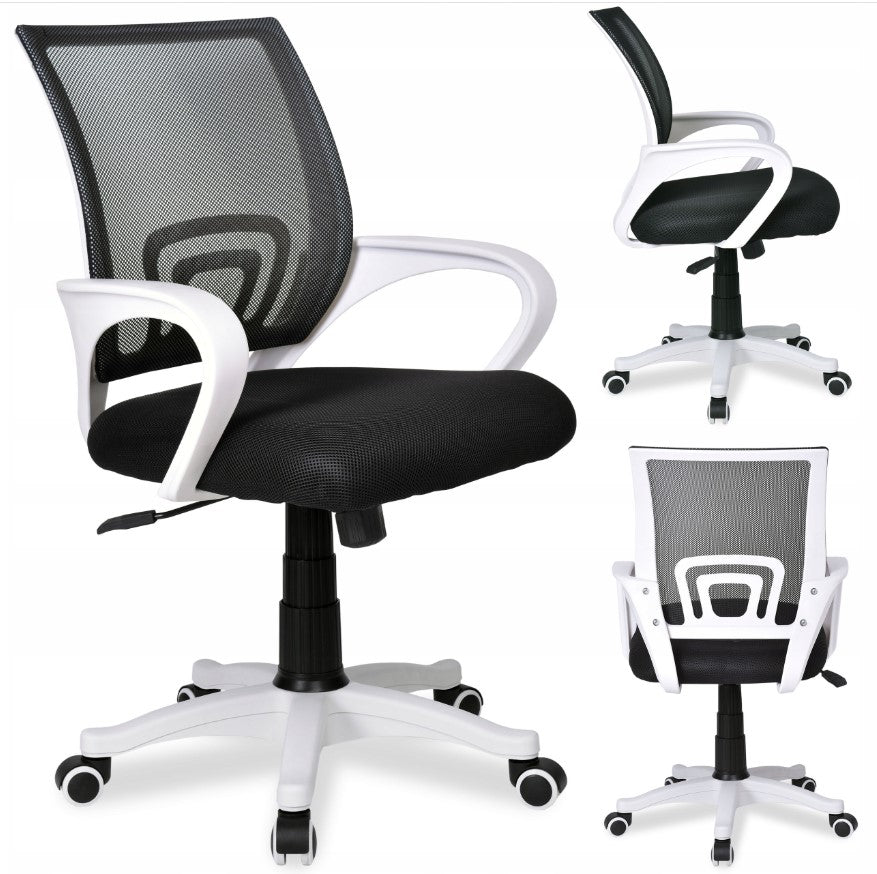 ERGONOMIC SWIVEL CHAIR OFFICE CHAIR ALEX BLACK AND WHITE BLACK