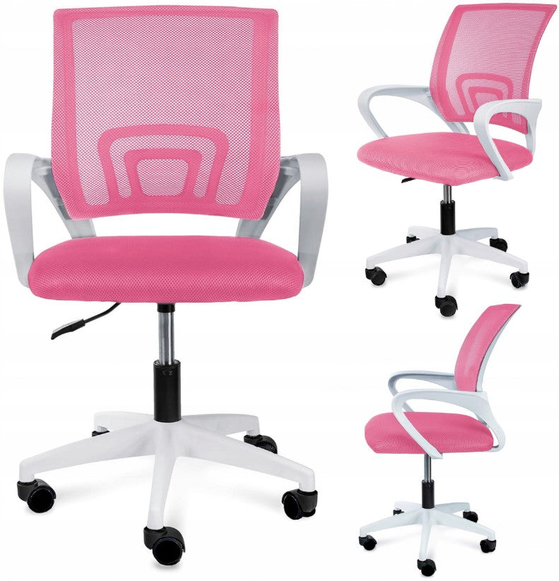 ERGONOMIC SWIVEL CHAIR OFFICE CHAIR ALEX PINK AND WHITE PINK Packaging status original