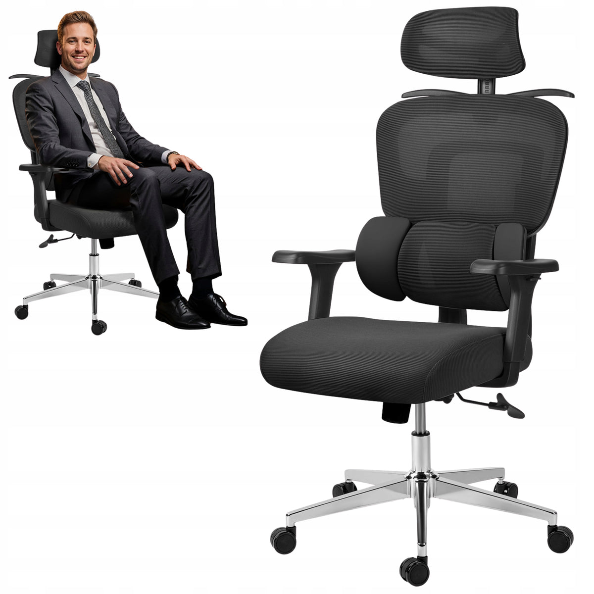 ERGONOMIC SWIVEL OFFICE CHAIR FOR DESK OFFICE ADJUSTABLE HEALTH AND SAFETY STANDARD