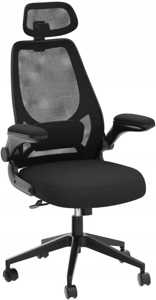 ERGONOMIC SWIVEL OFFICE CHAIR SONGMICS ADJUSTABLE MESH BLACK