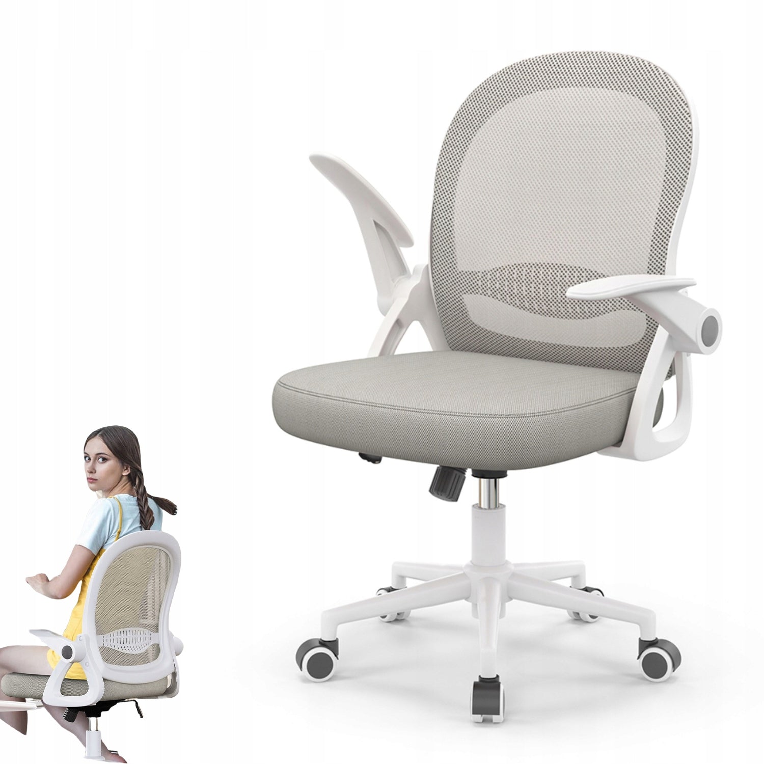 ERGONOMIC SWIVEL OFFICE CHAIR WITH ADJUSTABLE ARMRESTS