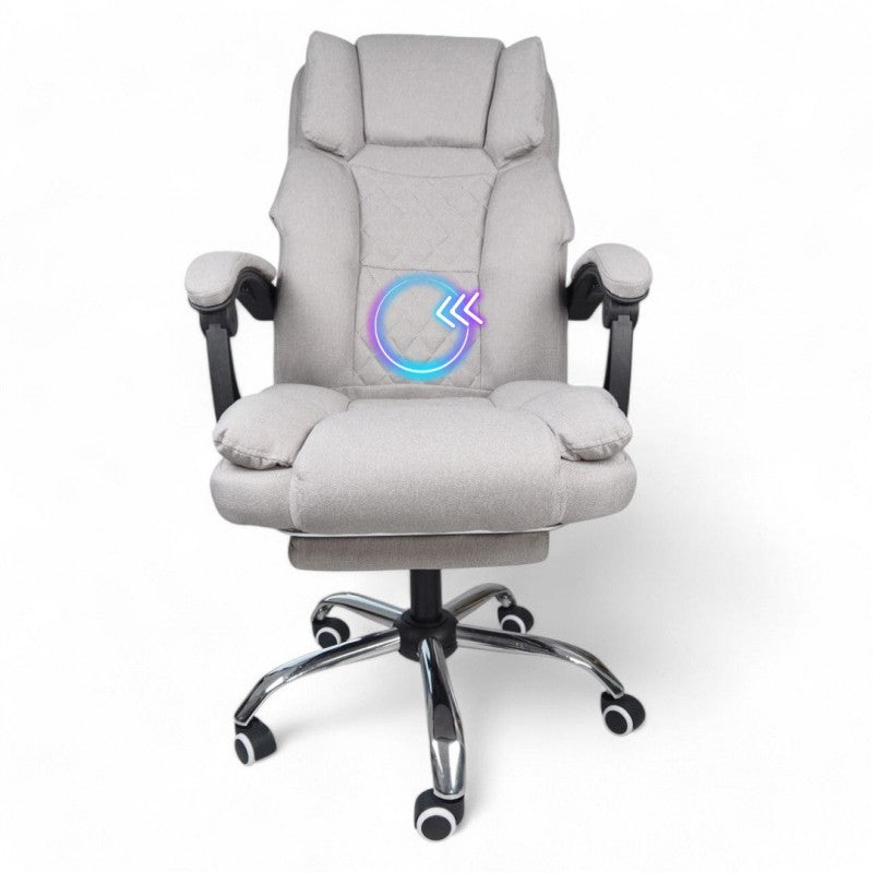ERGONOMIC SWIVEL OFFICE CHAIR WITH FOOTREST AND MASSAGER – GREY EAN (GTIN) 4894826030213