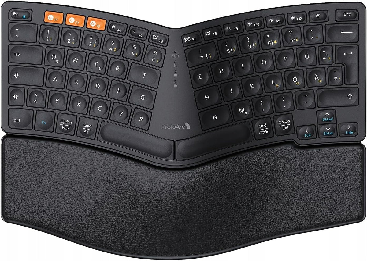 ERGONOMIC WIRELESS KEYBOARD 80 KEYS OFFICE COMPACT QWERTZ