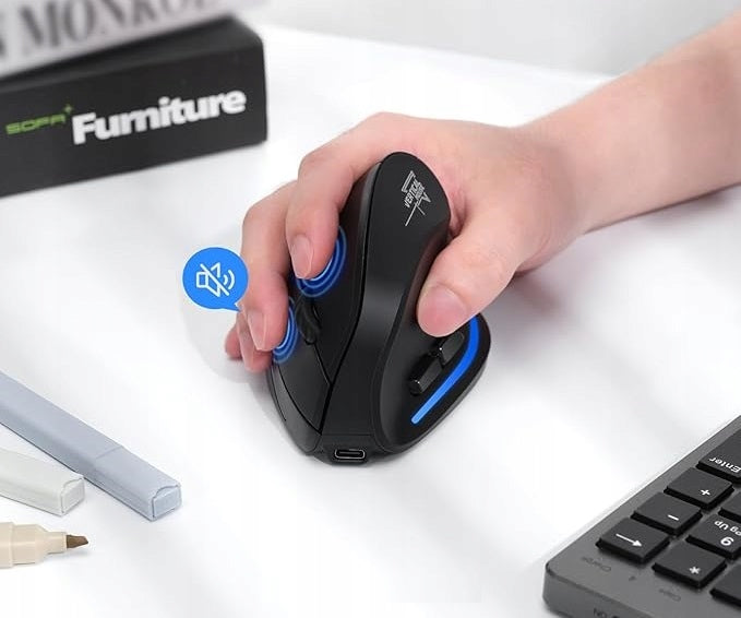 ERGONOMIC WIRELESS VERTICAL MOUSE ECHTPOWER 2,4 GHZ ADJUSTABLE DPI Manufacturer code B09C1BQ1YX