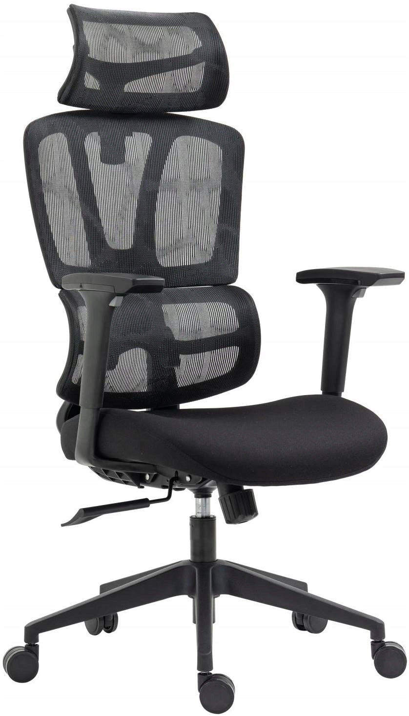 ERGOSOL Swivel Chair Black Mesh Fabric Adjustable Comfortable For Work Packaging status original