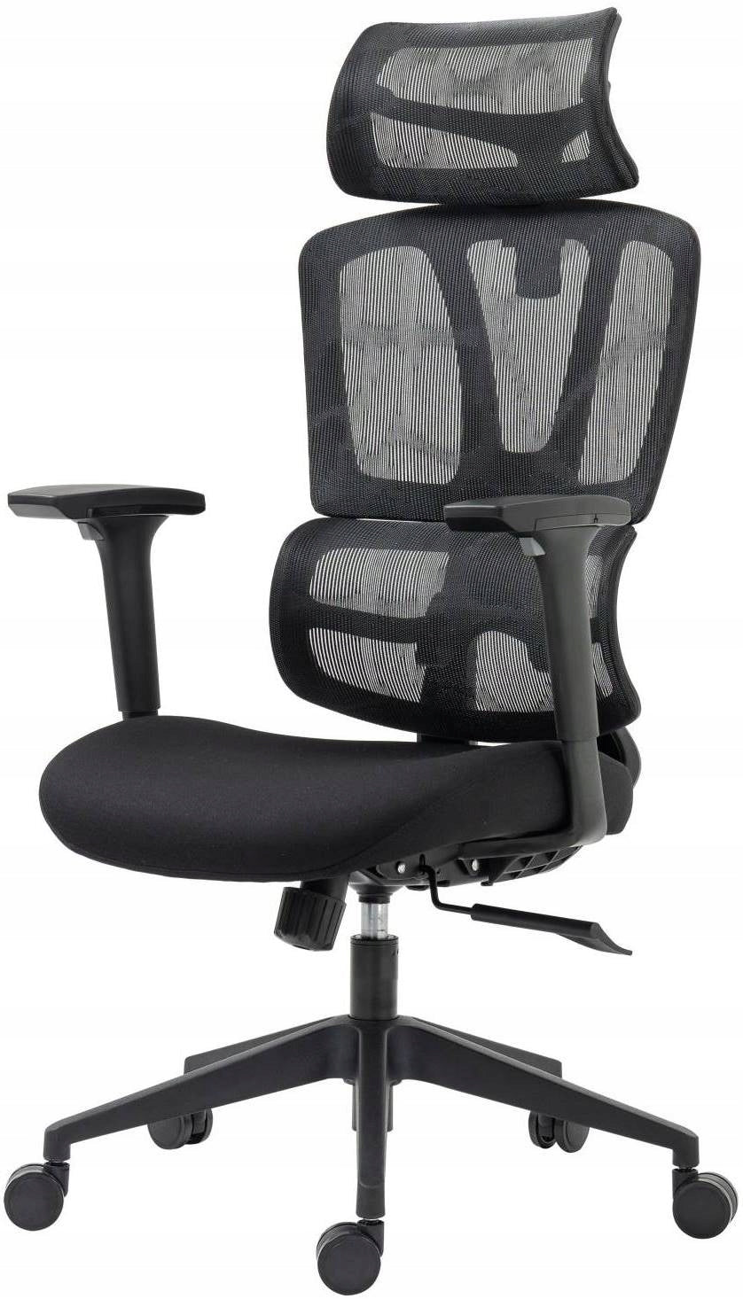 ERGOSOL Swivel Chair Black Mesh Fabric Adjustable Comfortable For Work