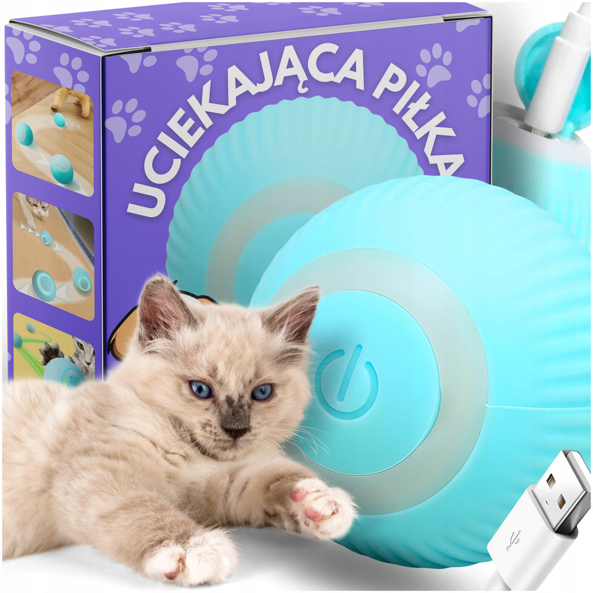 ESCAPING CAT BALL INTERACTIVE LED VIBRATION ELECTRIC TOY