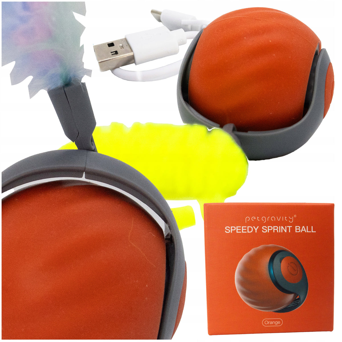 ESCAPING CAT BALL WITH ORNAMENTS LED VIBRATION USB TOY + LASER CAT Brand no brand