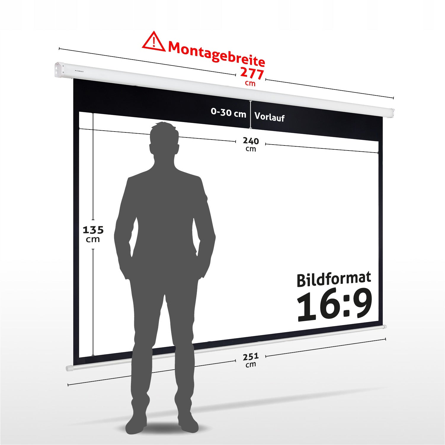 ESMART Economy EXM Motorised Projector Screen 240x135 cm (108") format 16:9 Brand no brand