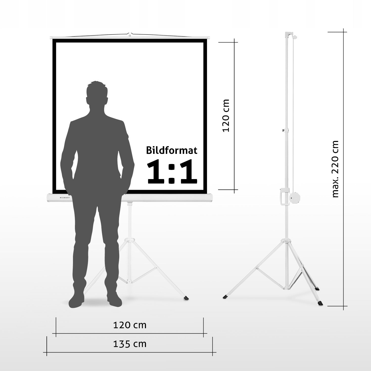 ESMART Economy EXS Tripod Projector Screen | 120 x 120 cm (67") format 1:1 Brand no brand