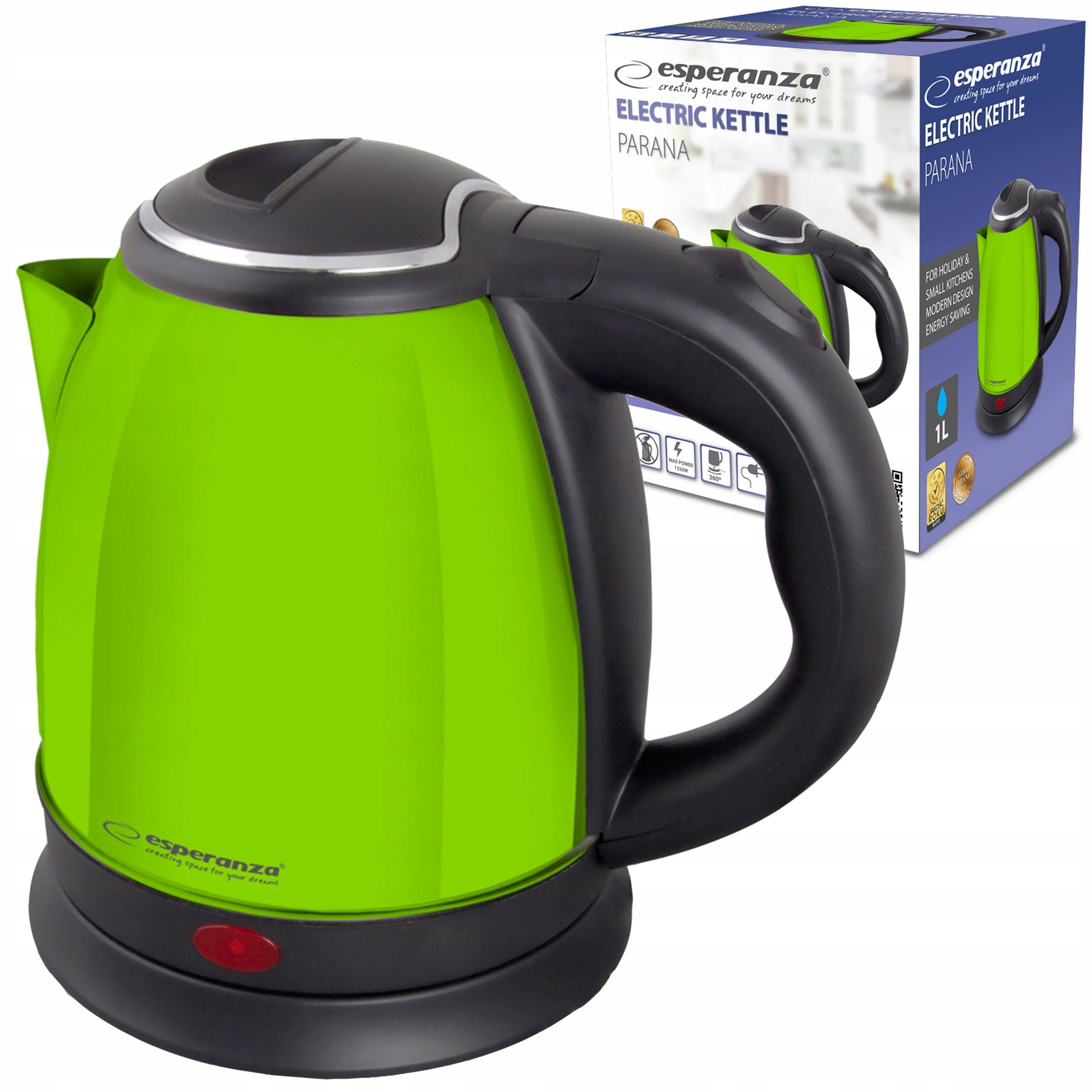 ESPERANZA ELECTRIC KETTLE PARANA 1.0 L GREEN EKK128G Capacity 1 l