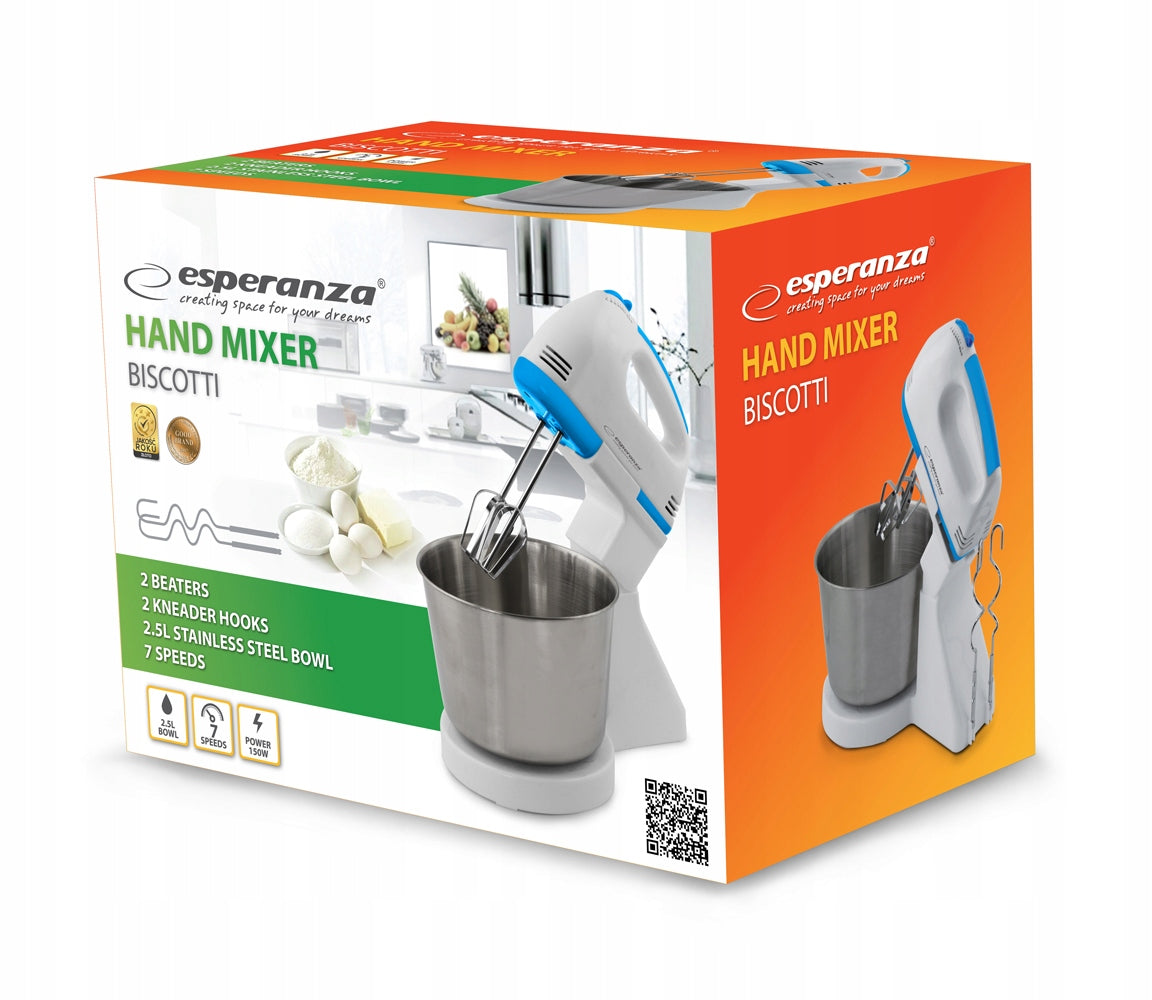 ESPERANZA MIXER WITH BOWL BISCOTTI EKM019WB Power rating 150 W
