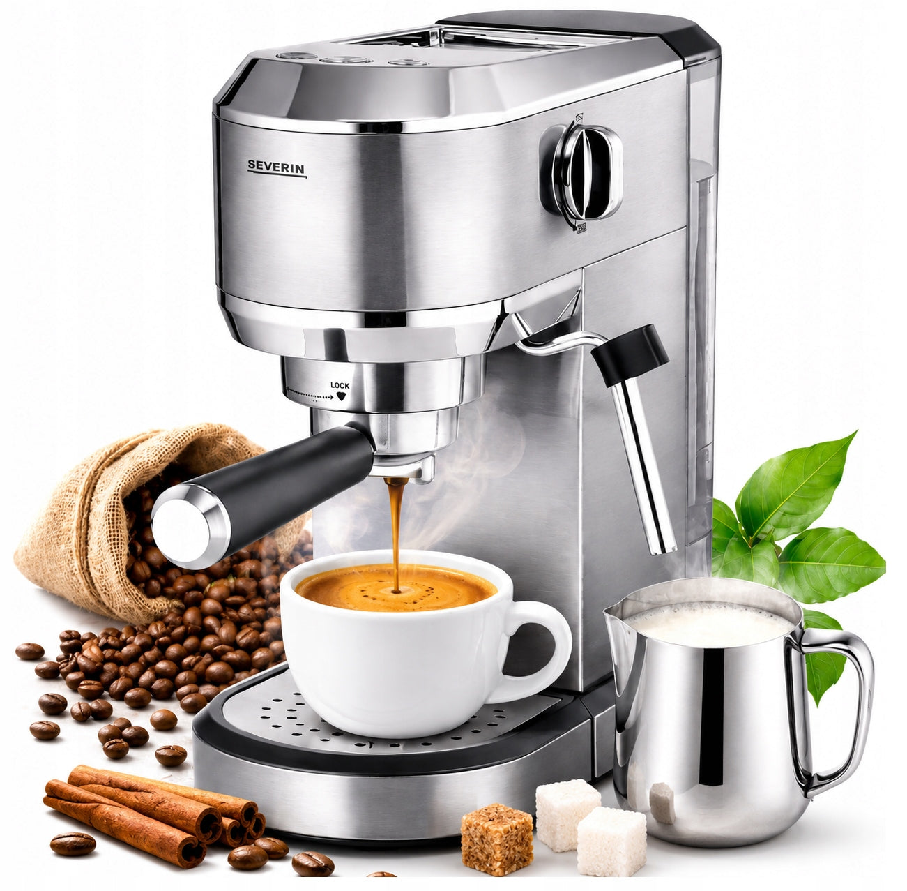 ESPRESSO MACHINE 20BAR THERMOBLOCK LED FROTHER SEVERIN KA 5997