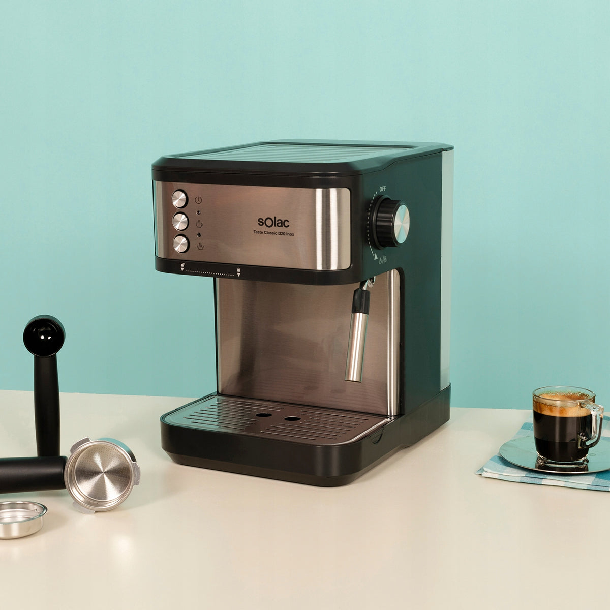ESPRESSO MACHINE FOR COFFEE AUTOMATIC FLASK 20BAR 850W FROTHER SOLAC Model CE4420